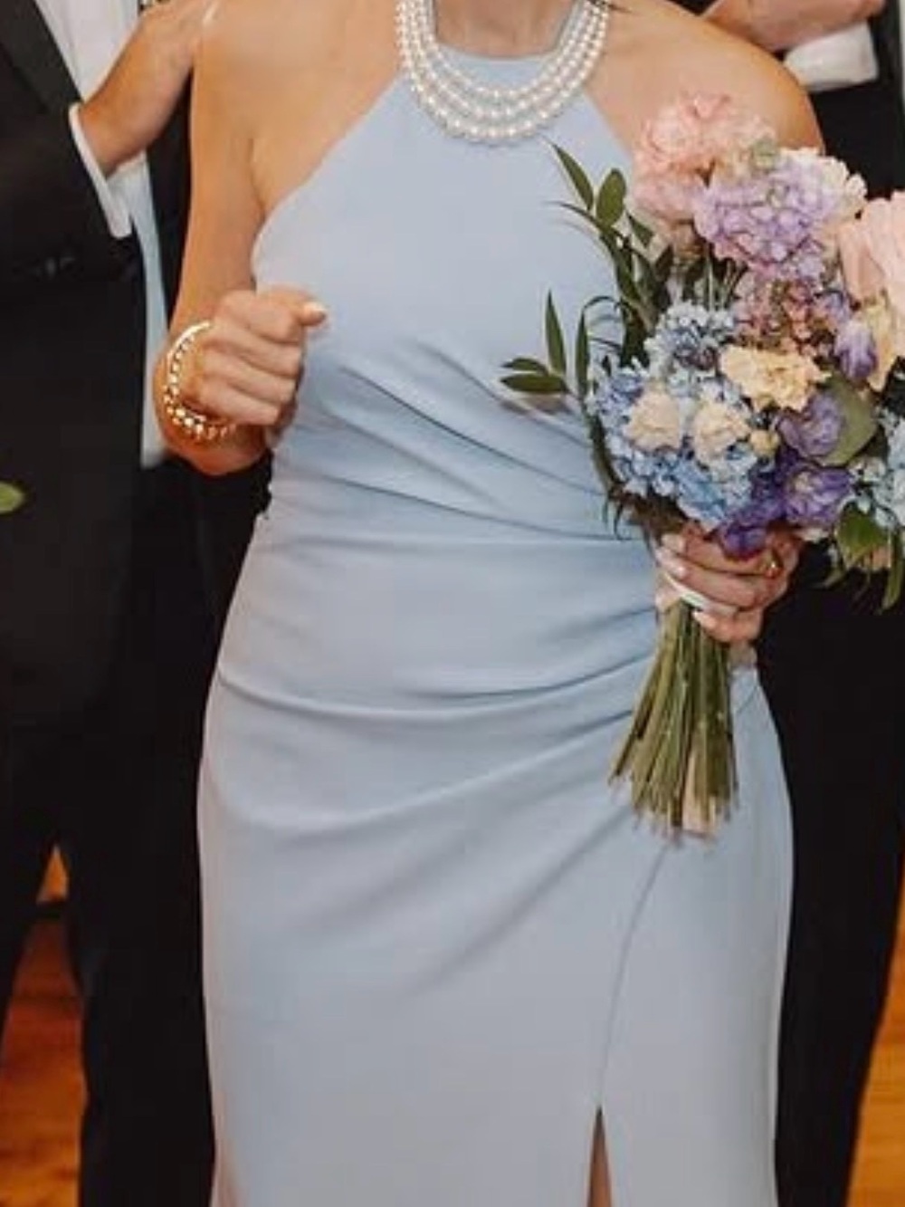 Revelry Pale Blue One-Shoulder Evening Gown